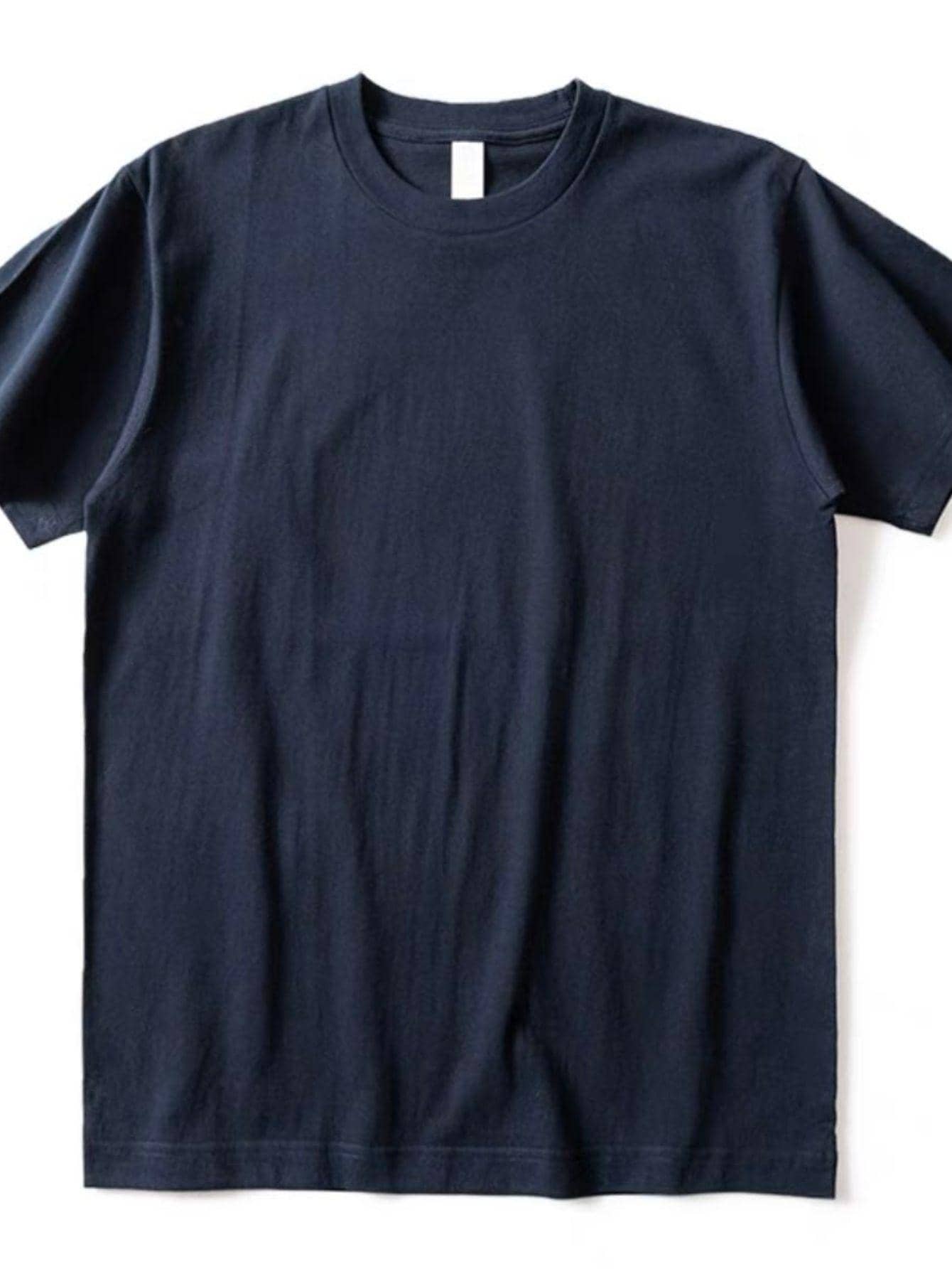 Camiseta de verão Masculina Básica de Algodão com Gola Redonda – Cores Sólidas Confortável e Respirável