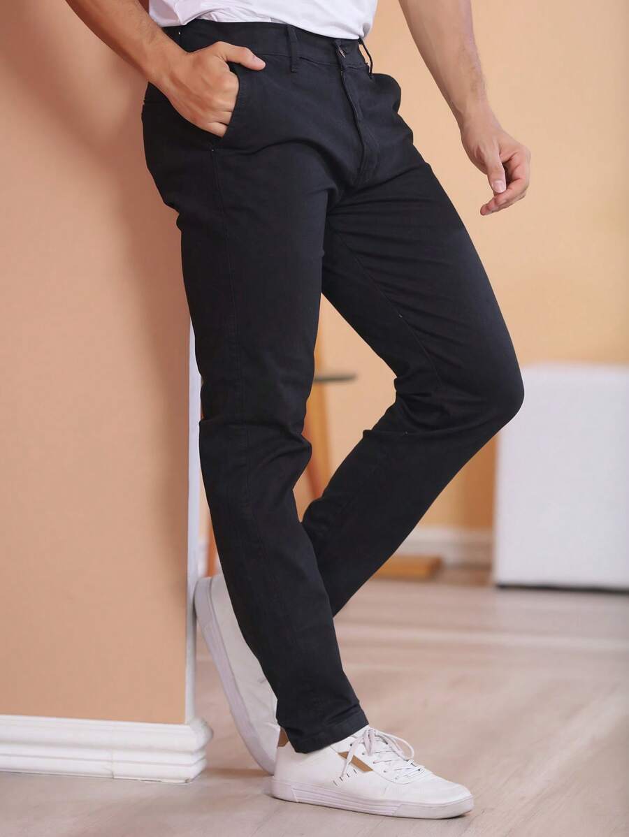 Calça Masculina em Sarja com Elastano Estilo Alfaiataria Esporte Fino Elegante com Bolsos Alta Durabilidade