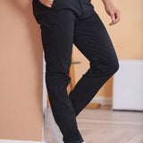 Calça Masculina em Sarja com Elastano Estilo Alfaiataria Esporte Fino Elegante com Bolsos Alta Durabilidade