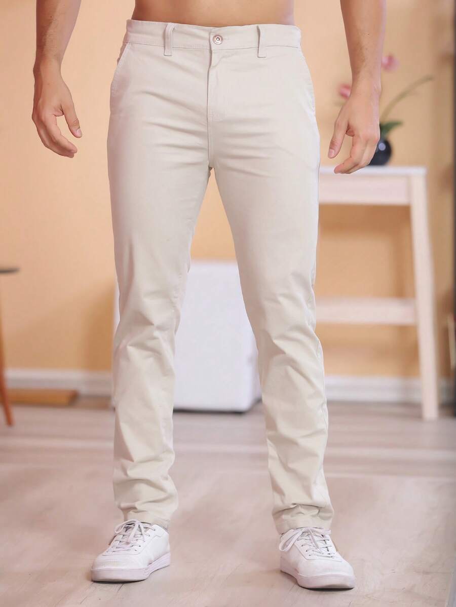 Calça Masculina em Sarja com Elastano Estilo Alfaiataria Esporte Fino Elegante com Bolsos Alta Durabilidade