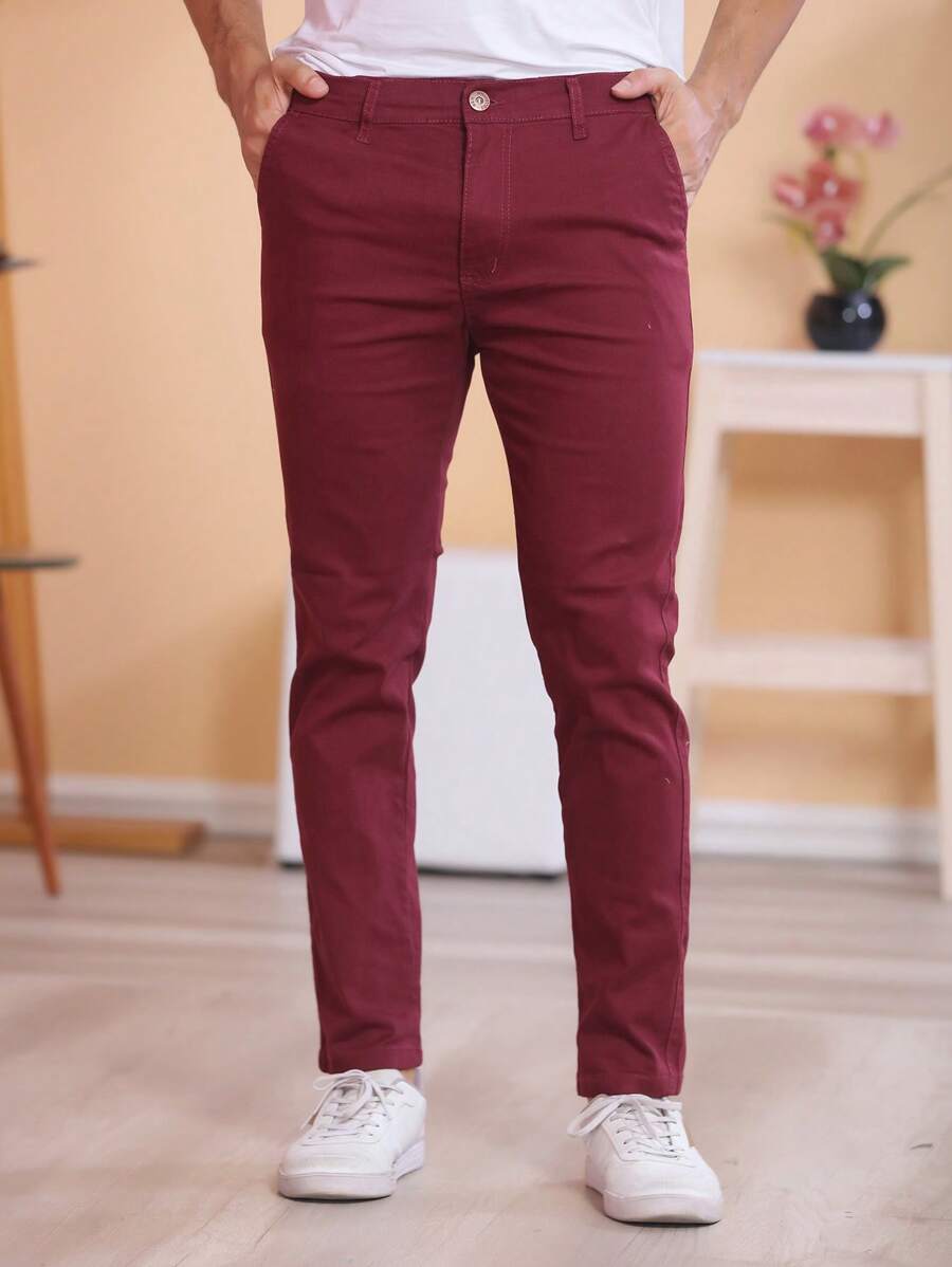 Calça Masculina em Sarja com Elastano Estilo Alfaiataria Esporte Fino Elegante com Bolsos Alta Durabilidade