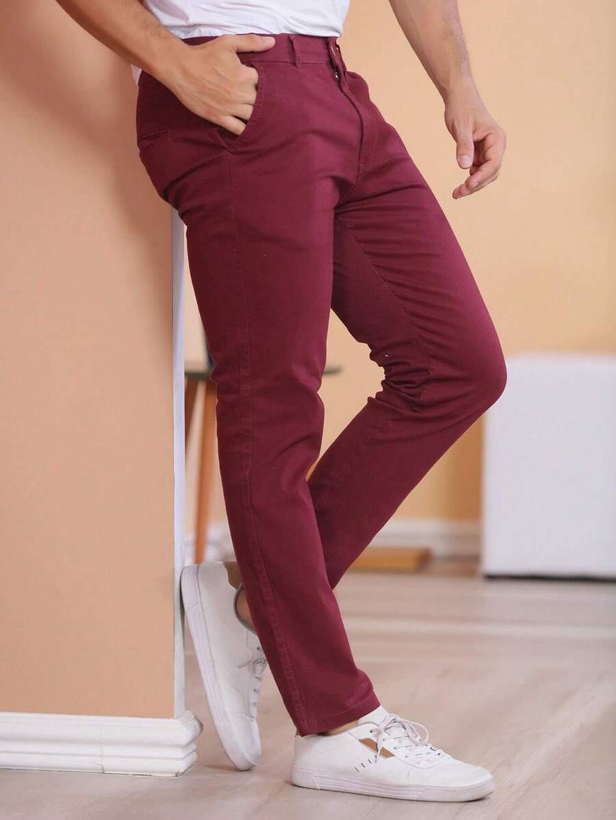 Calça Masculina em Sarja com Elastano Estilo Alfaiataria Esporte Fino Elegante com Bolsos Alta Durabilidade