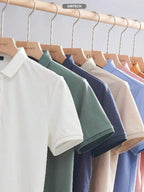 Camiseta Polo Masculina Básica Gola Clássica Manga Curta Confortável Respirável Slim Premium Algodão Confortável Casual Primavera Verão