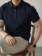 Camiseta Polo Masculina Básica Gola Clássica Manga Curta Confortável Respirável Slim Premium Algodão Confortável Casual Primavera Verão
