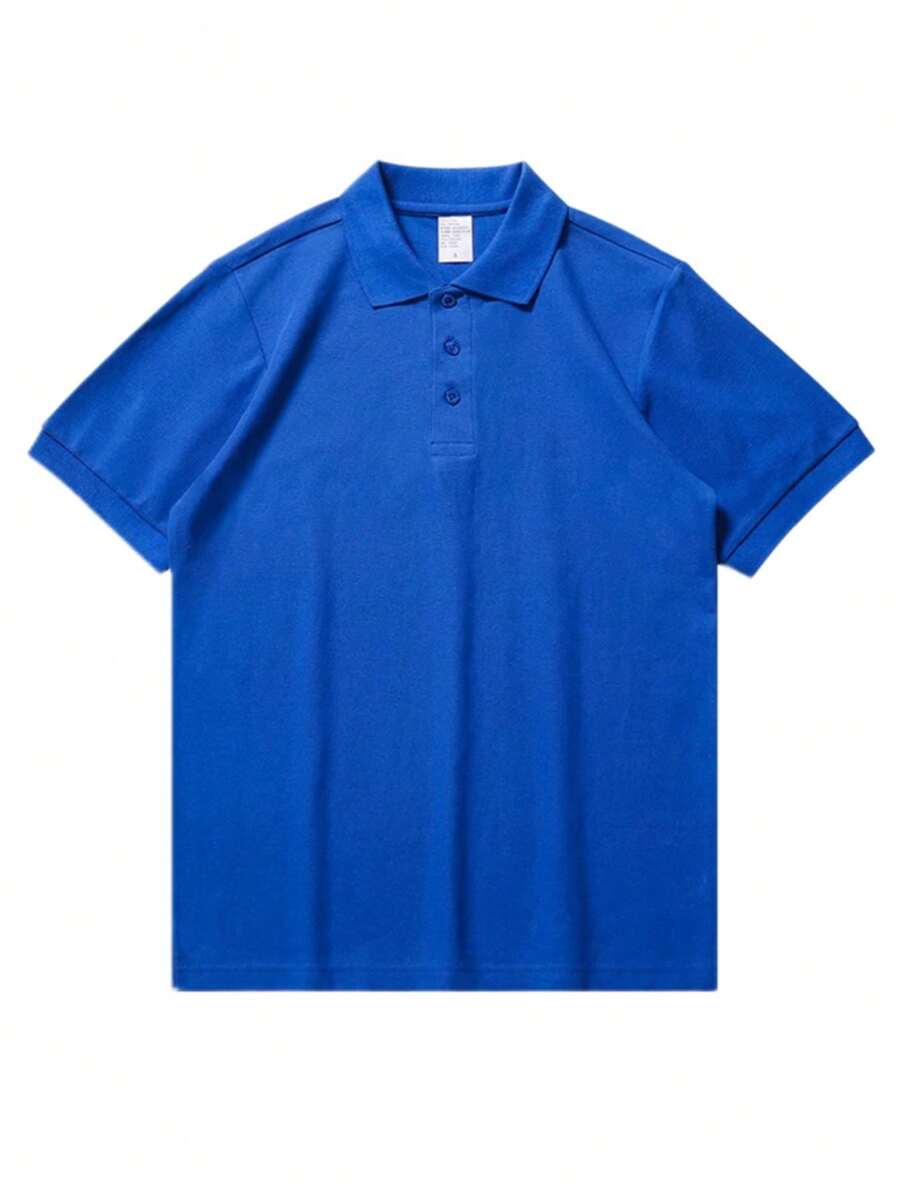 Camiseta Polo Masculina Básica Gola Clássica Manga Curta Confortável Respirável Slim Premium Algodão Confortável Casual Primavera Verão