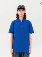 Camiseta Polo Masculina Básica Gola Clássica Manga Curta Confortável Respirável Slim Premium Algodão Confortável Casual Primavera Verão