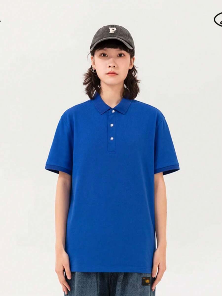 Camiseta Polo Masculina Básica Gola Clássica Manga Curta Confortável Respirável Slim Premium Algodão Confortável Casual Primavera Verão