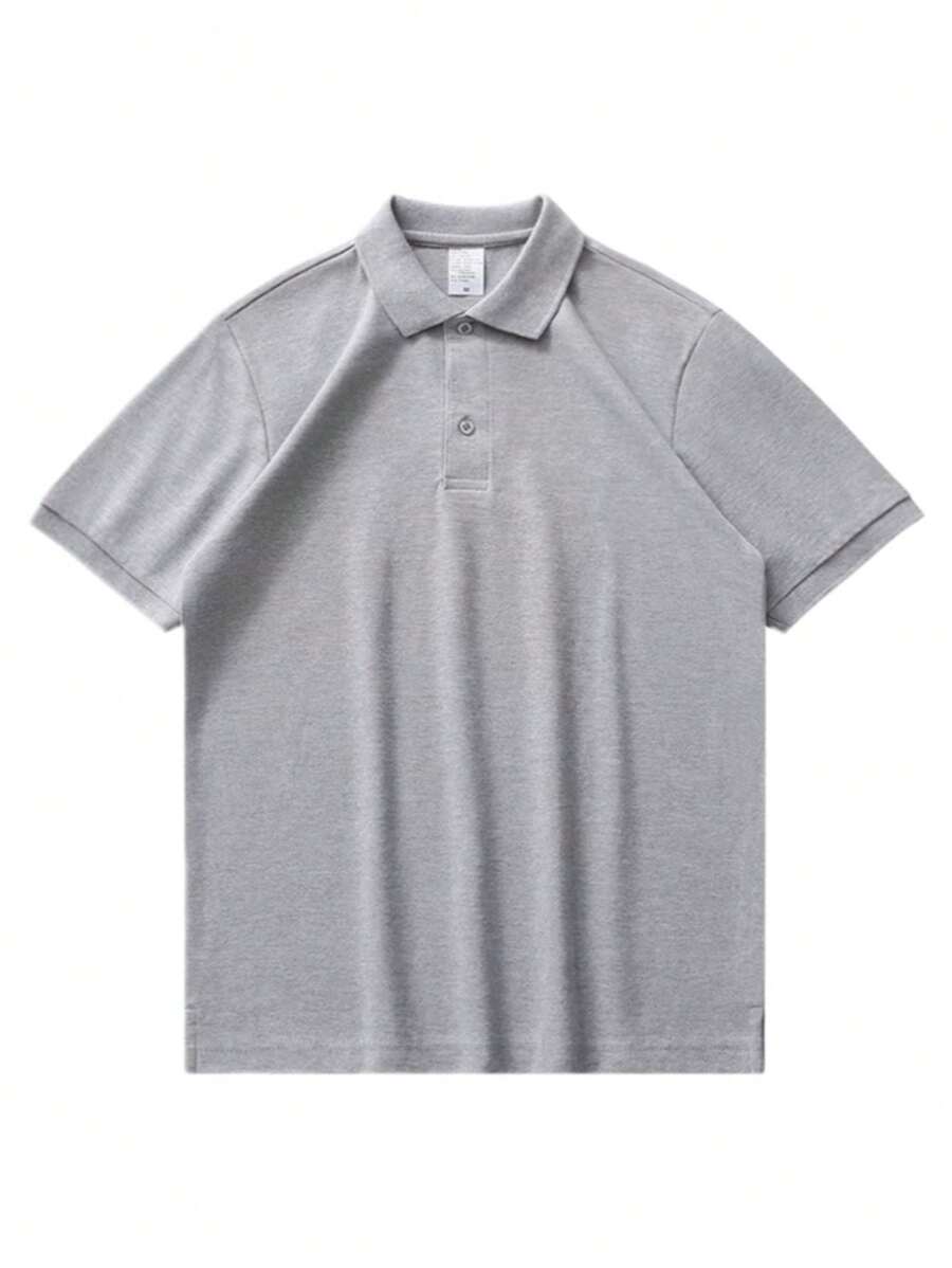 Camiseta Polo Masculina Básica Gola Clássica Manga Curta Confortável Respirável Slim Premium Algodão Confortável Casual Primavera Verão