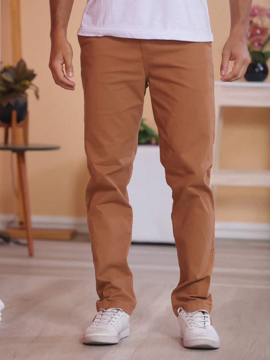 Calça Masculina em Sarja com Elastano Estilo Alfaiataria Esporte Fino Elegante com Bolsos Alta Durabilidade