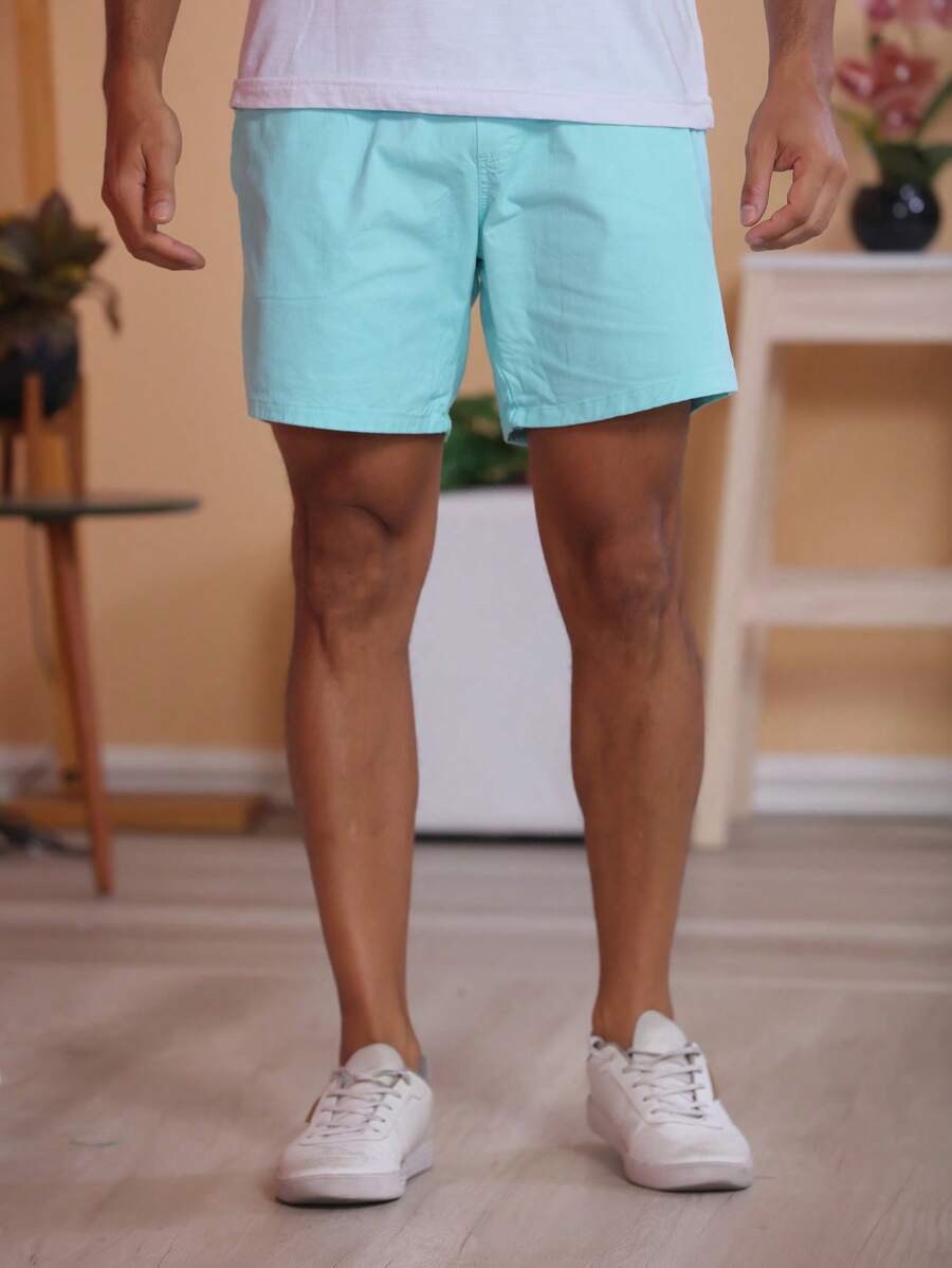 Bermuda Short Masculina Tecido sarja Brim Com elastico na cintura