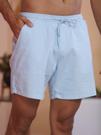 Bermuda Short Masculina Tecido sarja Brim Com elastico na cintura