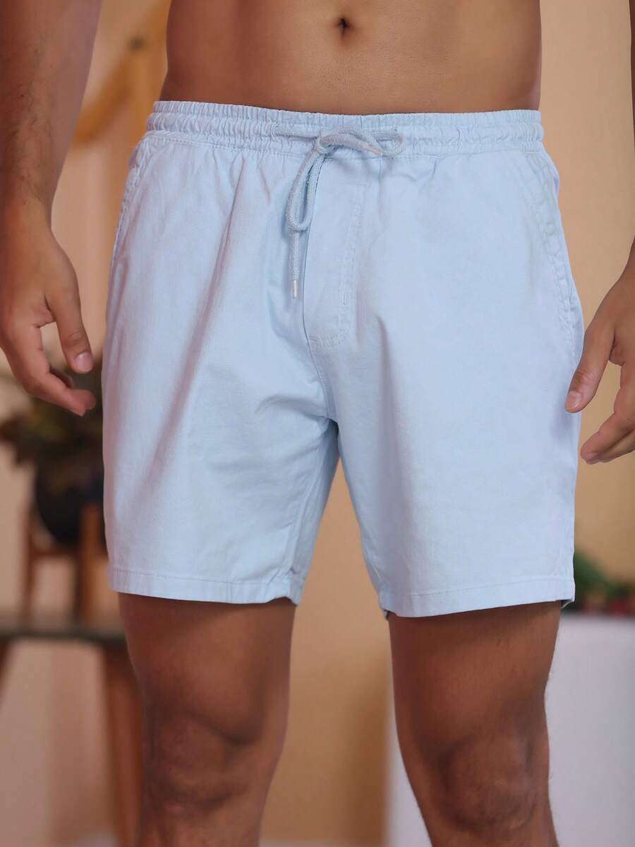 Bermuda Short Masculina Tecido sarja Brim Com elastico na cintura