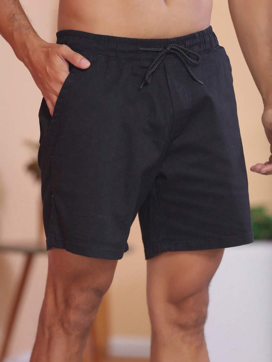 Bermuda Short Masculina Tecido sarja Brim Com elastico na cintura