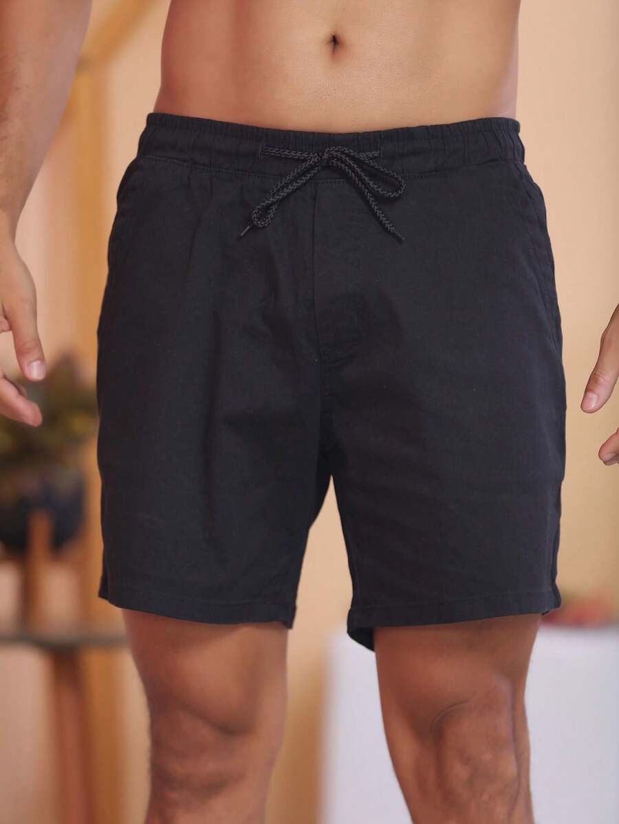 Bermuda Short Masculina Tecido sarja Brim Com elastico na cintura
