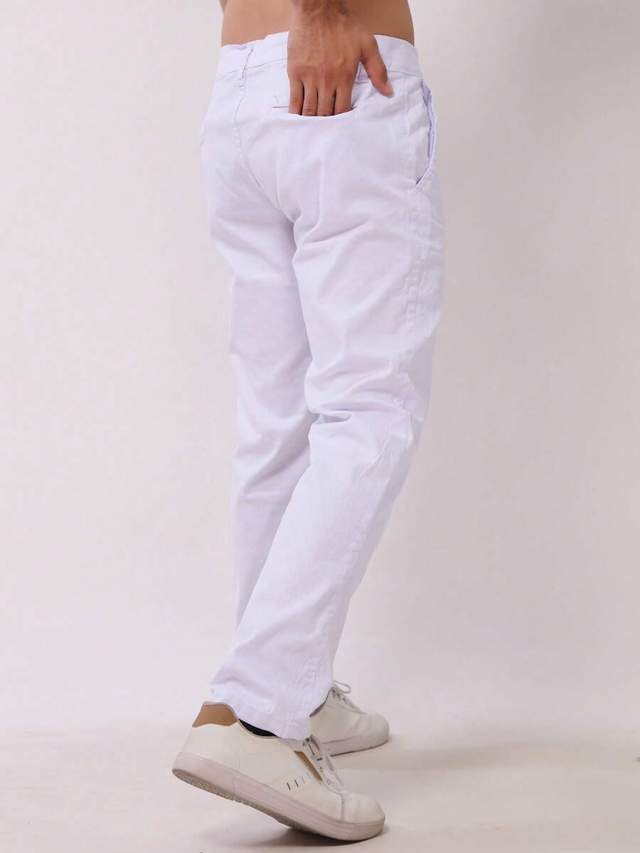 Calça Masculina em Sarja com Elastano Estilo Alfaiataria Esporte Fino Elegante com Bolsos Alta Durabilidade