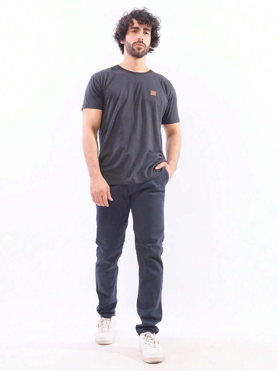 Calça Masculina em Sarja com Elastano Estilo Alfaiataria Esporte Fino Elegante com Bolsos Alta Durabilidade