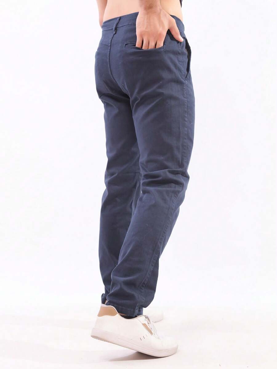 Calça Masculina em Sarja com Elastano Estilo Alfaiataria Esporte Fino Elegante com Bolsos Alta Durabilidade