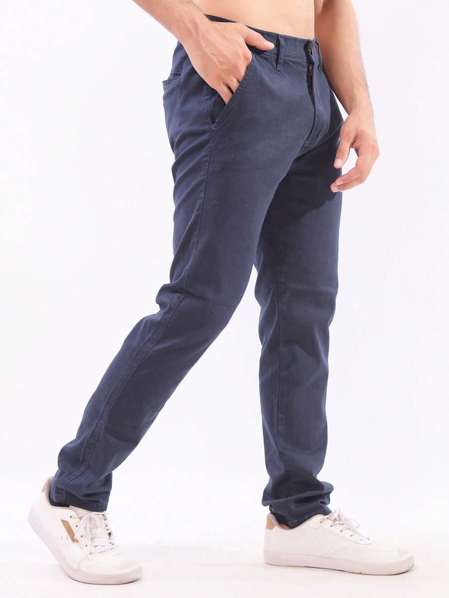 Calça Masculina em Sarja com Elastano Estilo Alfaiataria Esporte Fino Elegante com Bolsos Alta Durabilidade