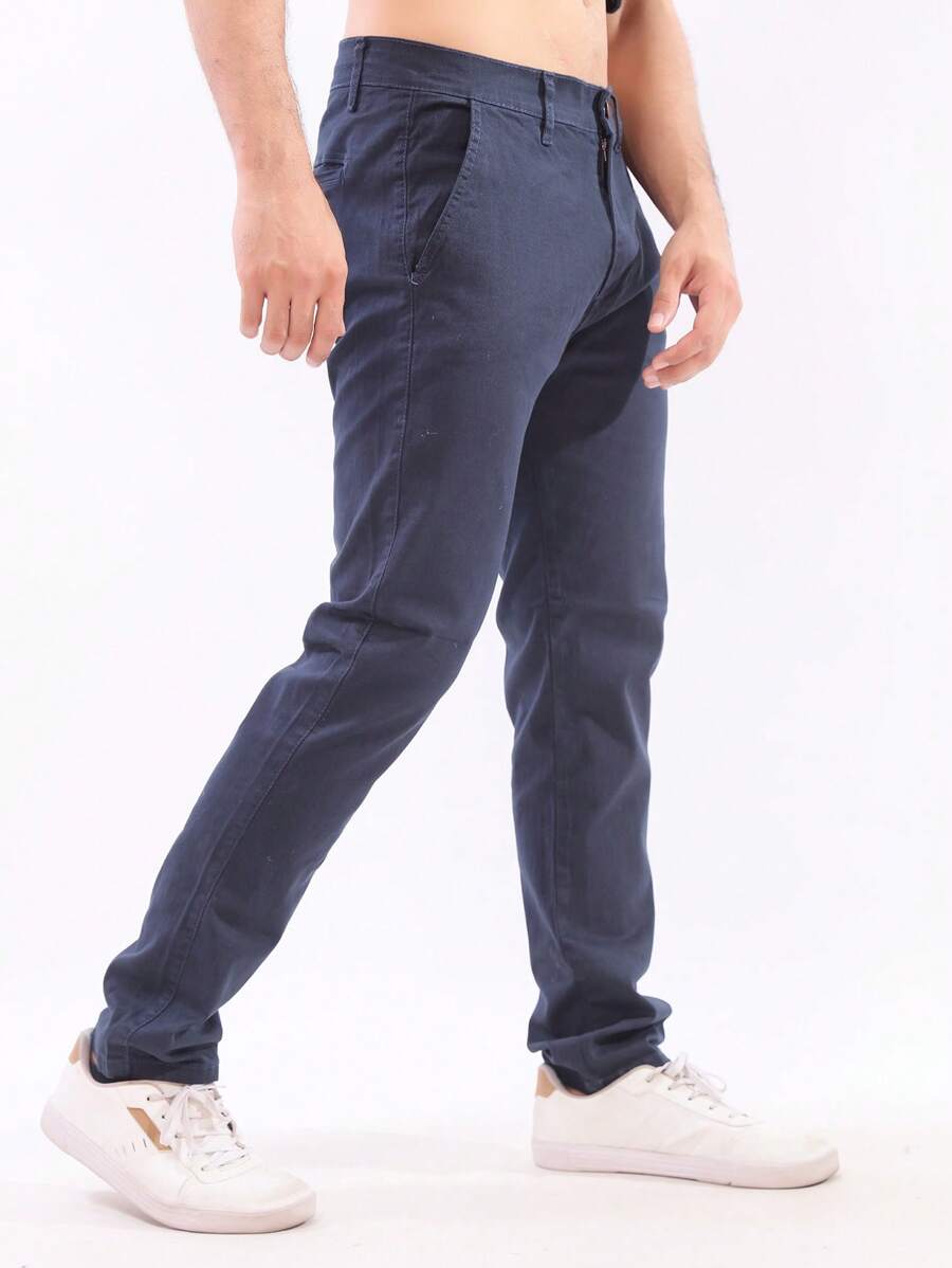 Calça Masculina em Sarja com Elastano Estilo Alfaiataria Esporte Fino Elegante com Bolsos Alta Durabilidade
