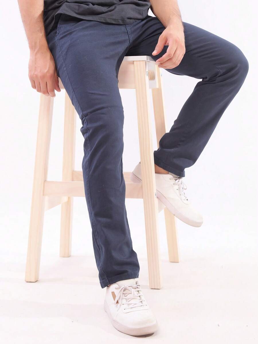 Calça Masculina em Sarja com Elastano Estilo Alfaiataria Esporte Fino Elegante com Bolsos Alta Durabilidade