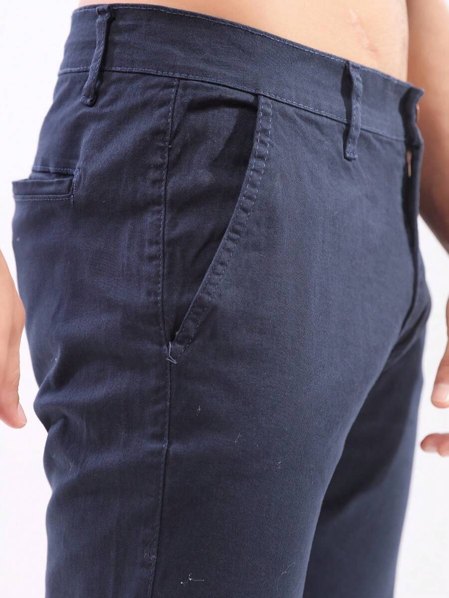 Calça Masculina em Sarja com Elastano Estilo Alfaiataria Esporte Fino Elegante com Bolsos Alta Durabilidade