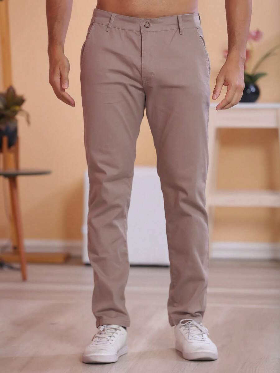 Calça Masculina em Sarja com Elastano Estilo Alfaiataria Esporte Fino Elegante com Bolsos Alta Durabilidade