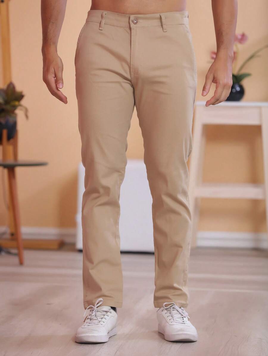Calça Masculina em Sarja com Elastano Estilo Alfaiataria Esporte Fino Elegante com Bolsos Alta Durabilidade
