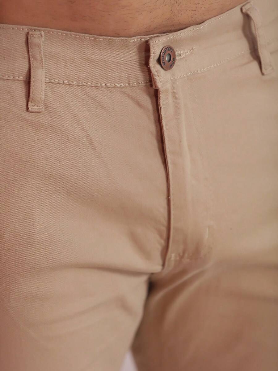 Calça Masculina em Sarja com Elastano Estilo Alfaiataria Esporte Fino Elegante com Bolsos Alta Durabilidade