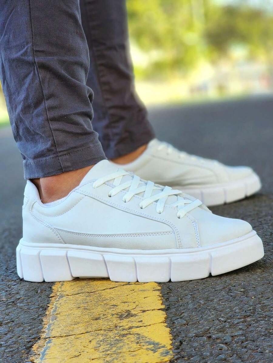 Tenis Sapatenis Sola Alta Masculino Tratorado Sneakers Casual Leve Moderno