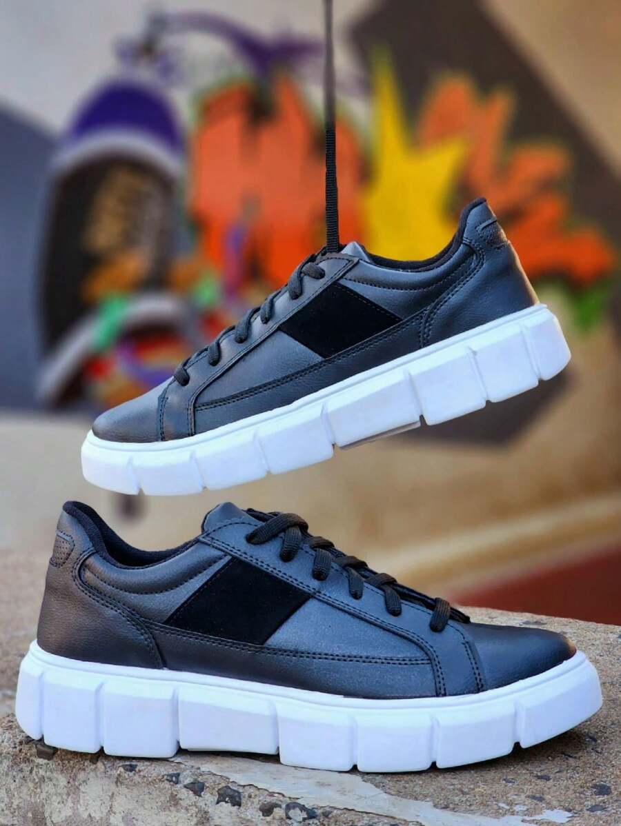 Tenis Sapatenis Sola Alta Masculino Tratorado Sneakers Casual Leve Moderno