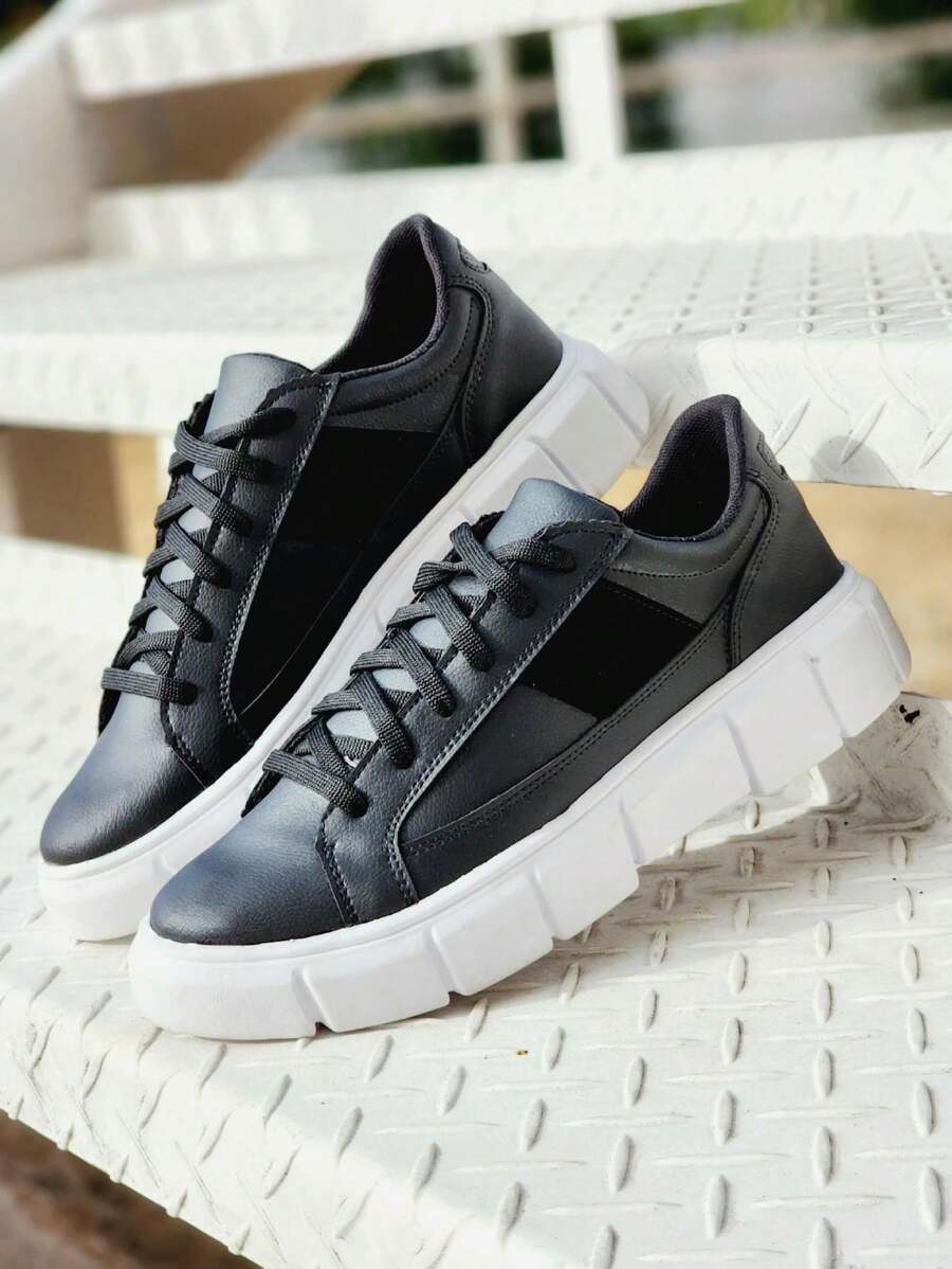 Tenis Sapatenis Sola Alta Masculino Tratorado Sneakers Casual Leve Moderno