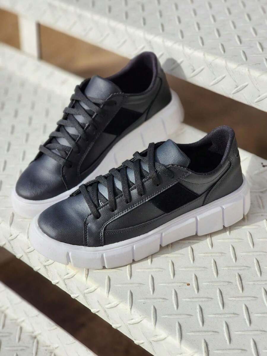 Tenis Sapatenis Sola Alta Masculino Tratorado Sneakers Casual Leve Moderno