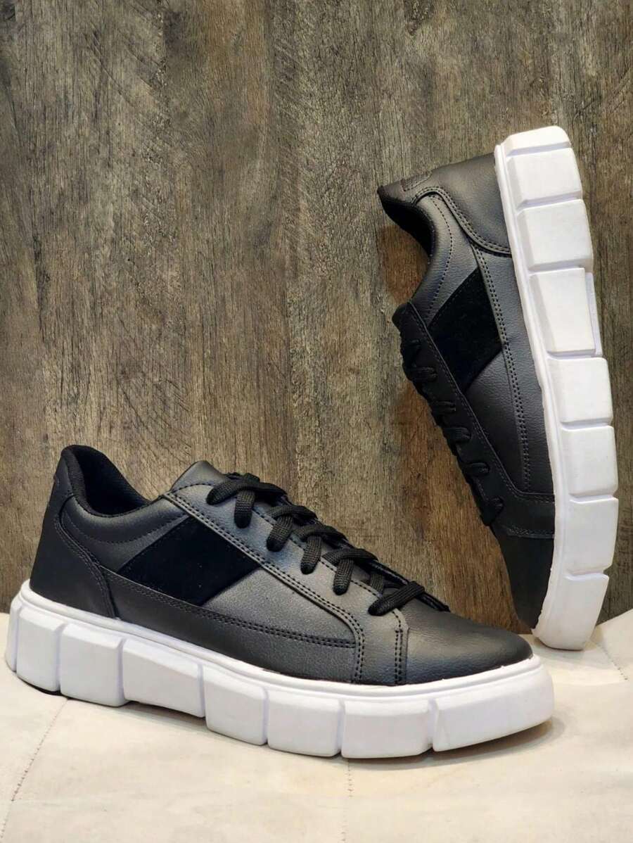 Tenis Sapatenis Sola Alta Masculino Tratorado Sneakers Casual Leve Moderno