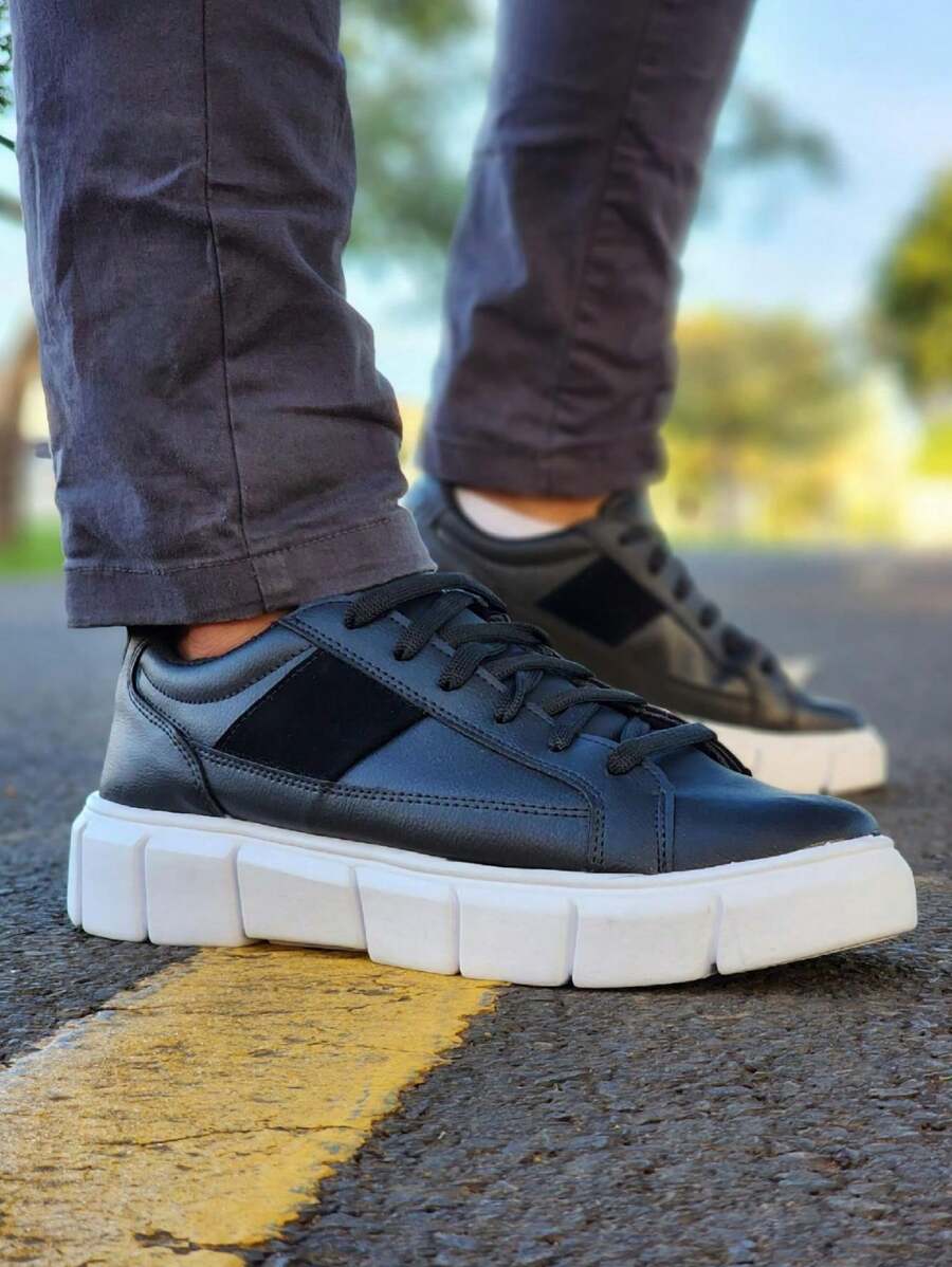 Tenis Sapatenis Sola Alta Masculino Tratorado Sneakers Casual Leve Moderno