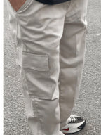 CALÇA CARGO JOGGER SARJA LARGA MASCULINA SKATE, CASUAL, 5 BOLSOS FECHAMENTO CORDÃO MODA UNISSEX