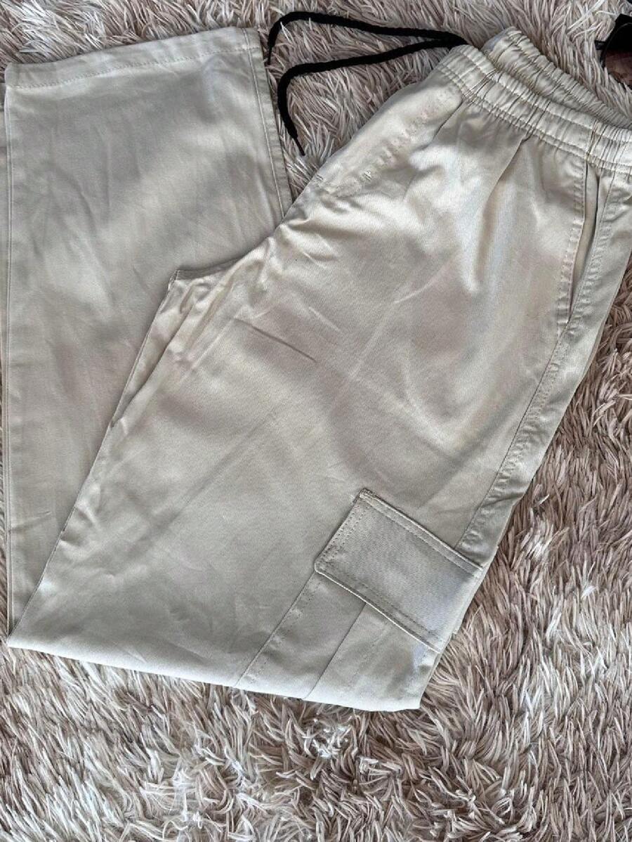 CALÇA CARGO JOGGER SARJA LARGA MASCULINA SKATE, CASUAL, 5 BOLSOS FECHAMENTO CORDÃO MODA UNISSEX