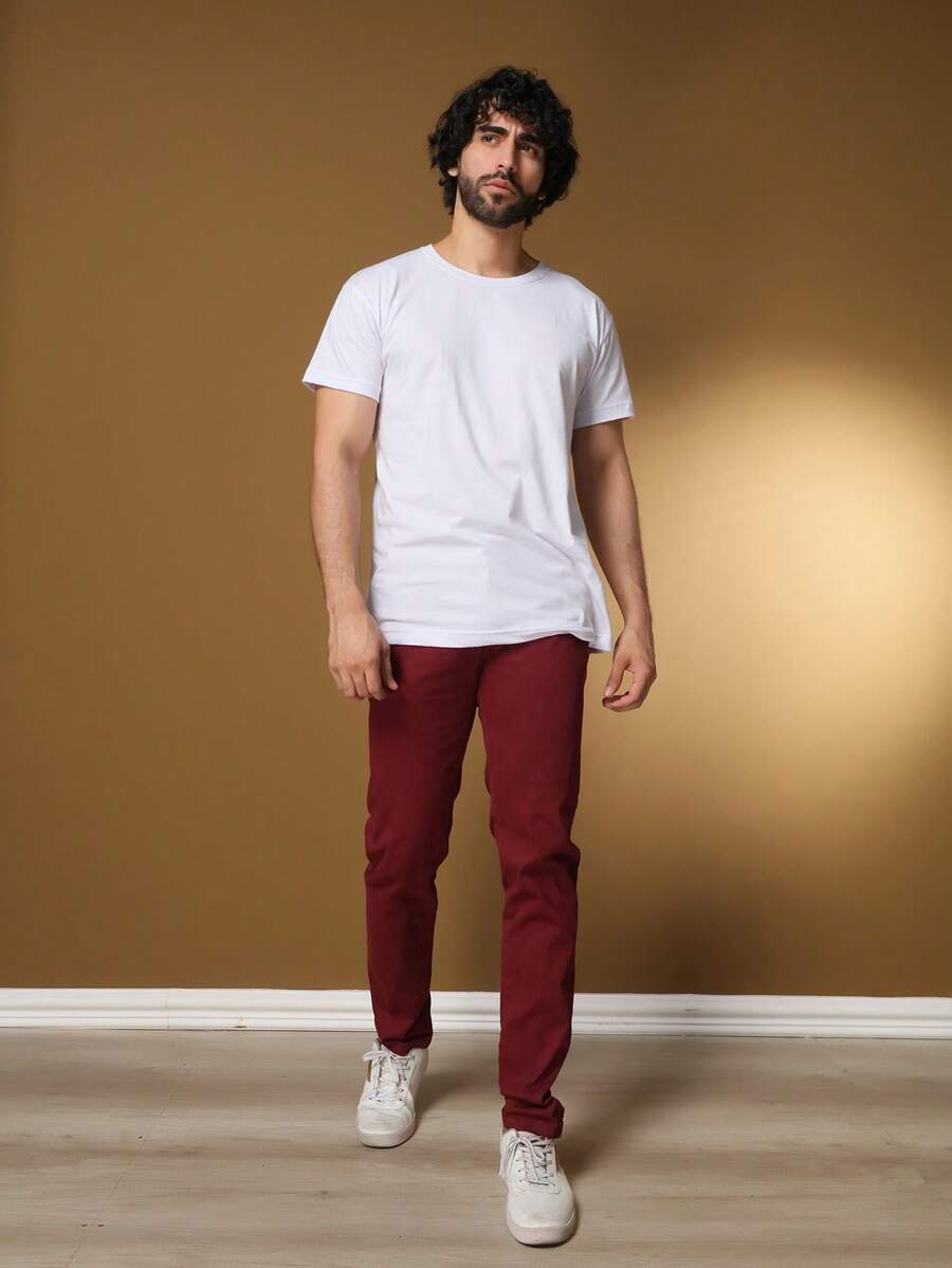 Calças colorido Masculina Alfaiataria Esporte Fino Bolso Faca Bolso Embutido