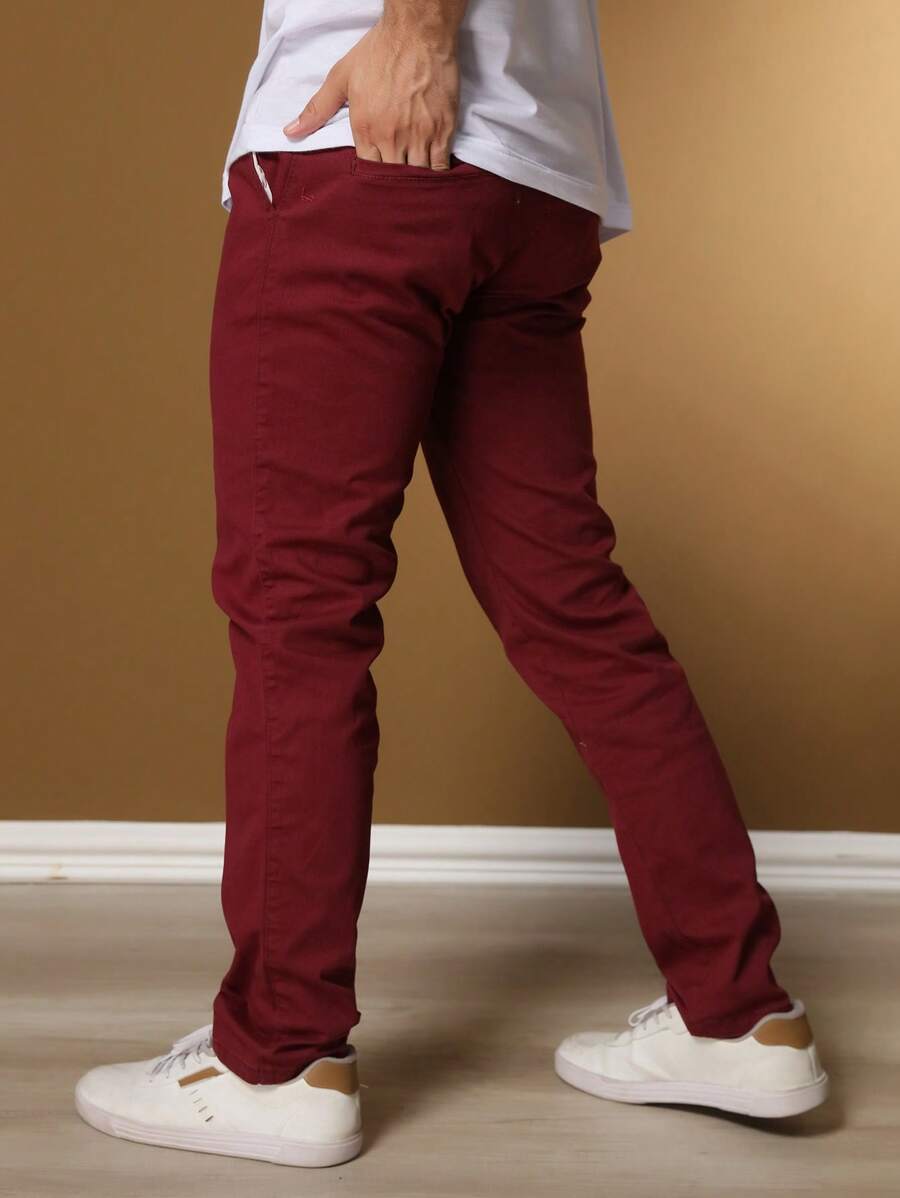 Calças colorido Masculina Alfaiataria Esporte Fino Bolso Faca Bolso Embutido