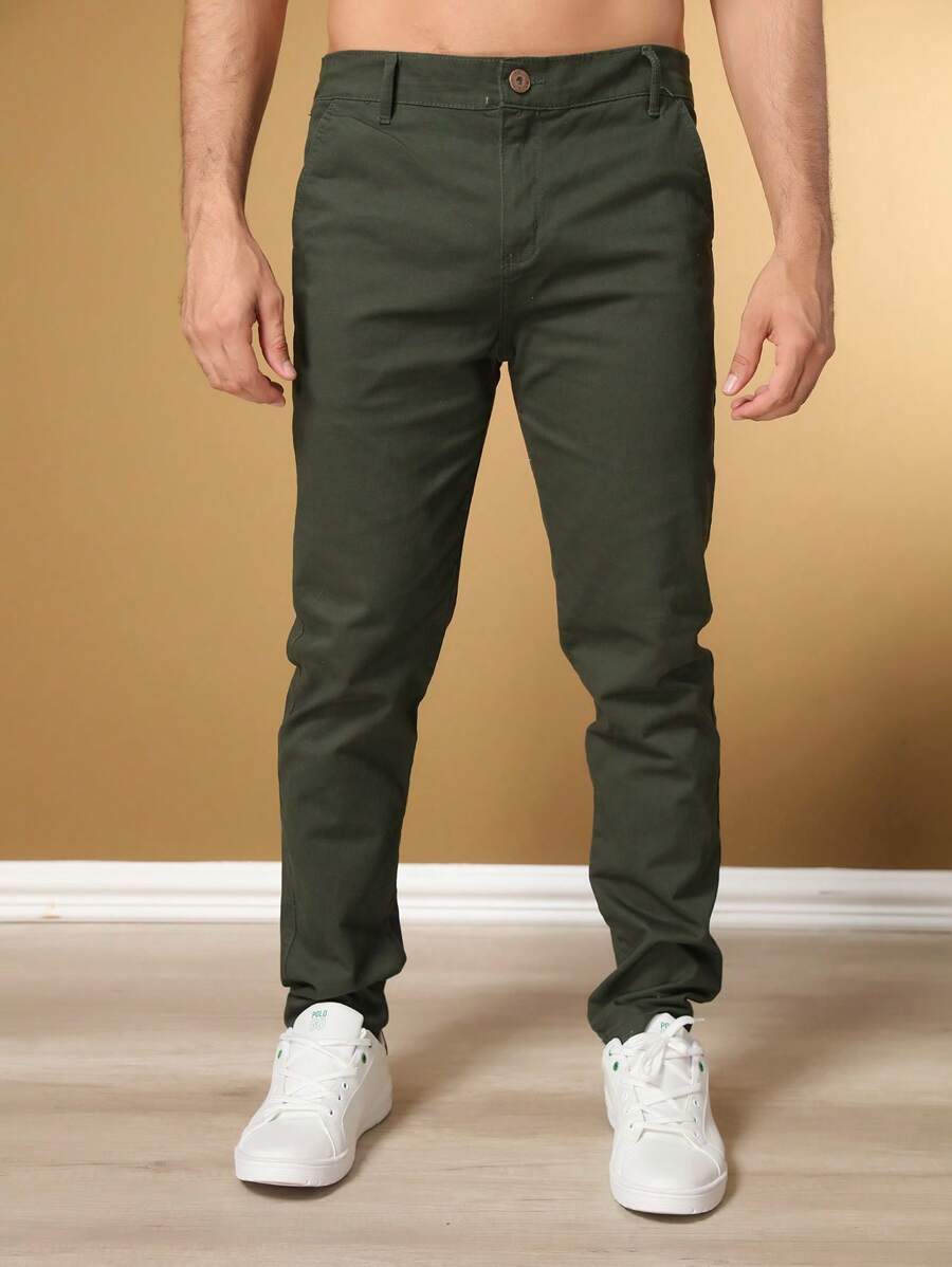 Calça Masculina em Sarja com Elastano Estilo Alfaiataria Esporte Fino Elegante com Bolsos Alta Durabilidade