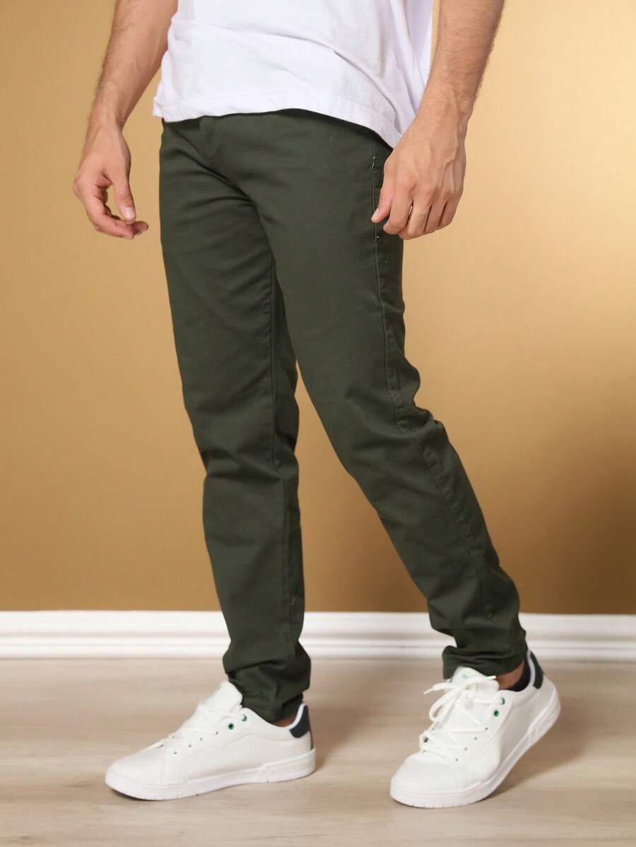 Calça Masculina em Sarja com Elastano Estilo Alfaiataria Esporte Fino Elegante com Bolsos Alta Durabilidade