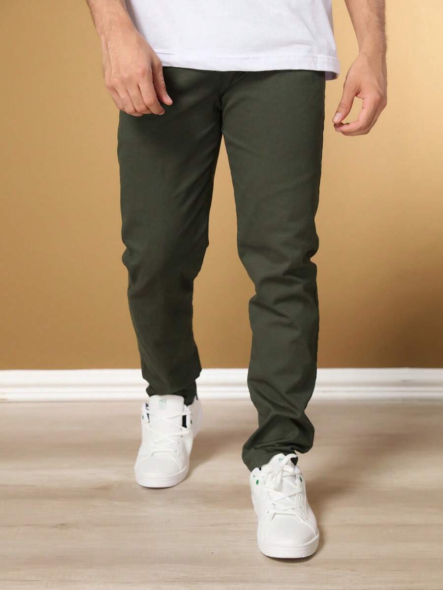 Calça Masculina em Sarja com Elastano Estilo Alfaiataria Esporte Fino Elegante com Bolsos Alta Durabilidade