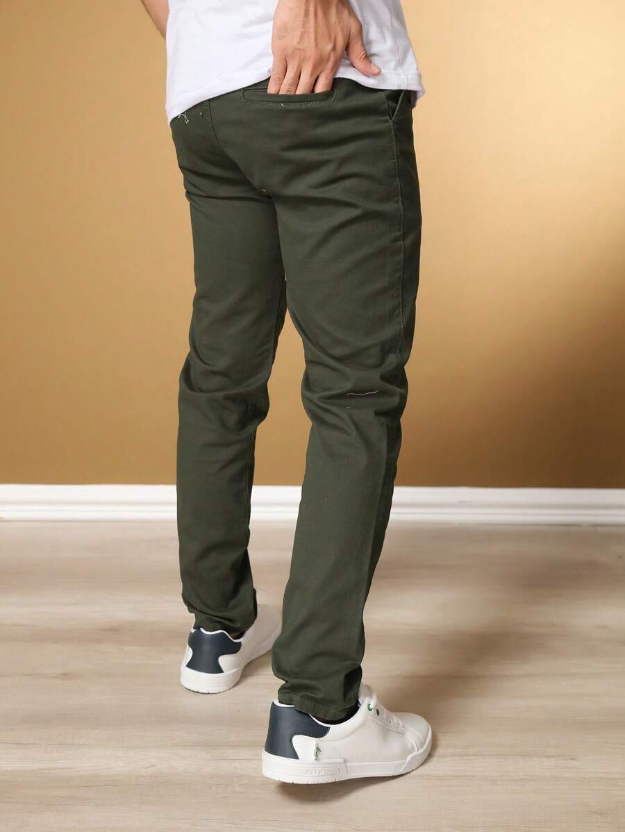 Calça Masculina em Sarja com Elastano Estilo Alfaiataria Esporte Fino Elegante com Bolsos Alta Durabilidade