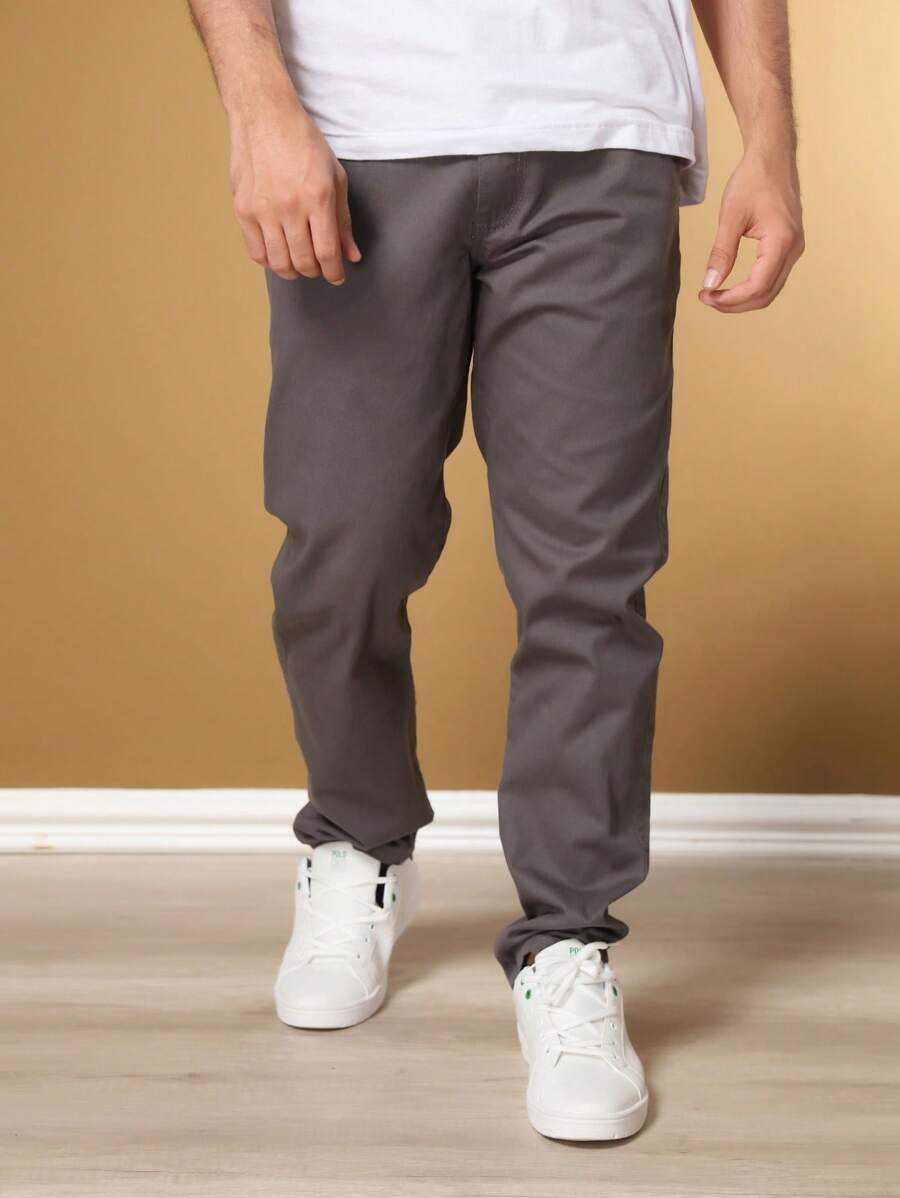 Calça Masculina em Sarja com Elastano Estilo Alfaiataria Esporte Fino Elegante com Bolsos Alta Durabilidade