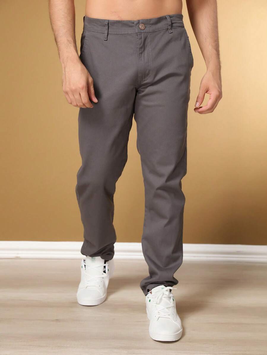 Calça Masculina em Sarja com Elastano Estilo Alfaiataria Esporte Fino Elegante com Bolsos Alta Durabilidade
