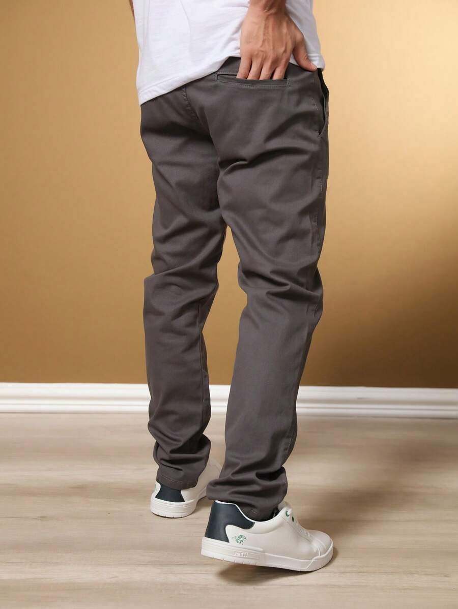 Calça Masculina em Sarja com Elastano Estilo Alfaiataria Esporte Fino Elegante com Bolsos Alta Durabilidade