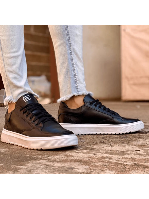 Tenis Masculino Moderno Sola alta Confort Masculino Estiloso Macio Elegante Preto