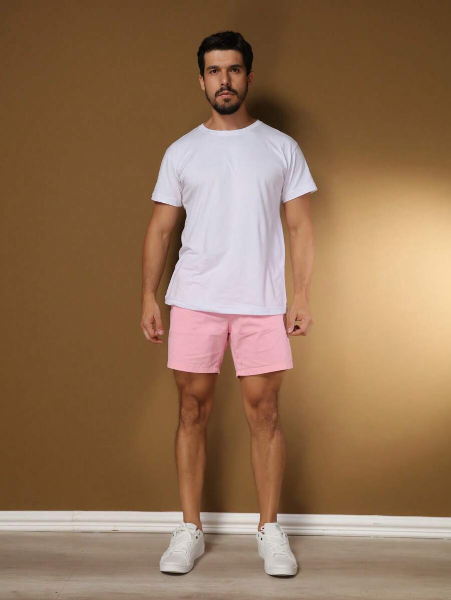 Bermuda Short Masculina Tecido sarja Brim Com elastico na cintura