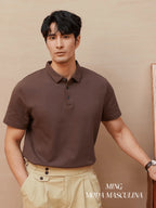 Camiseta Polo Masculina Básica Gola Clássica Manga Curta Confortável Respirável Slim Premium Algodão Confortável Casual Primavera Verão