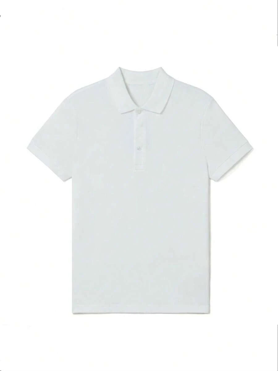 Camiseta polo Básica com Gola Clássica e Manga Curta Confortável Respirável Slim Premium Algodão Casual Primavera Verão Masculina