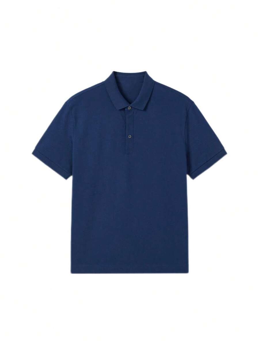 Camiseta polo Básica com Gola Clássica e Manga Curta Confortável Respirável Slim Premium Algodão Casual Primavera Verão Masculina